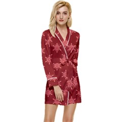 Illustrations Red Abstract Pattern Seamless Texture Long Sleeve Satin Robe by Hannah976