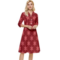 Illustrations Red Abstract Pattern Seamless Texture Classy Knee Length Dress