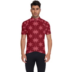 Illustrations Red Abstract Pattern Seamless Texture Men s Short Sleeve Cycling Jersey by Hannah976