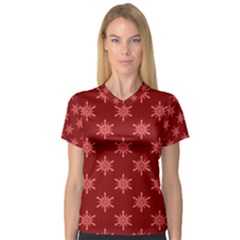 Illustrations Red Abstract Pattern Seamless Texture V-neck Sport Mesh T-shirt