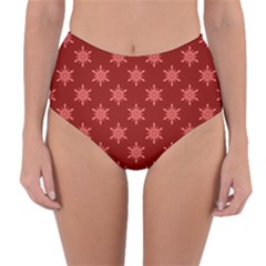 Illustrations Red Abstract Pattern Seamless Texture Reversible High-waist Bikini Bottoms