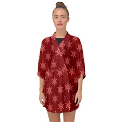 Illustrations Red Abstract Pattern Seamless Texture Half Sleeve Chiffon Kimono