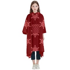 Illustrations Red Abstract Pattern Seamless Texture Kids  Hooded Rain Ponchos by Hannah976