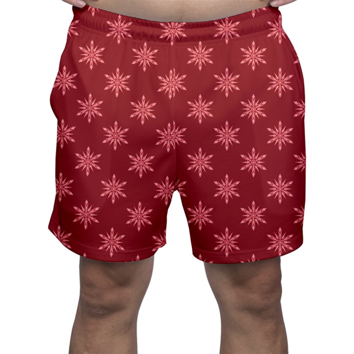 Illustrations Red Abstract Pattern Seamless Texture Men s Shorts