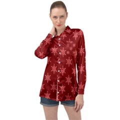 Illustrations Red Abstract Pattern Seamless Texture Long Sleeve Satin Shirt