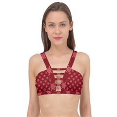 Illustrations Red Abstract Pattern Seamless Texture Cage Up Bikini Top