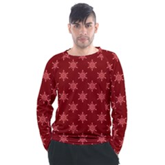 Illustrations Red Abstract Pattern Seamless Texture Men s Long Sleeve Raglan T-shirt