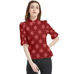 Illustrations Red Abstract Pattern Seamless Texture Frill Neck Blouse