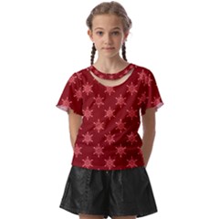 Illustrations Red Abstract Pattern Seamless Texture Kids  Front Cut T-shirt by Hannah976