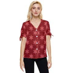 Illustrations Red Abstract Pattern Seamless Texture Bow Sleeve Button Up Top