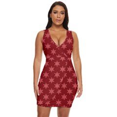 Illustrations Red Abstract Pattern Seamless Texture Draped Bodycon Dress