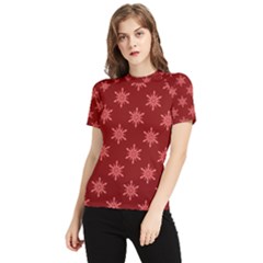 Illustrations Red Abstract Pattern Seamless Texture Women s Short Sleeve Rash Guard