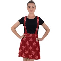 Illustrations Red Abstract Pattern Seamless Texture Velvet Suspender Skater Skirt