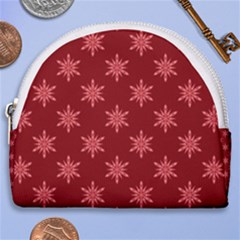 Illustrations Red Abstract Pattern Seamless Texture Horseshoe Style Canvas Pouch