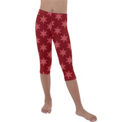 Illustrations Red Abstract Pattern Seamless Texture Kids  Lightweight Velour Capri Leggings 