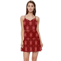 Illustrations Red Abstract Pattern Seamless Texture Short Frill Dress