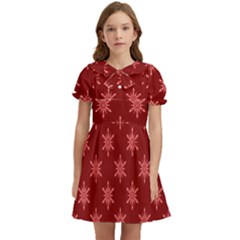 Illustrations Red Abstract Pattern Seamless Texture Kids  Bow Tie Puff Sleeve Dress