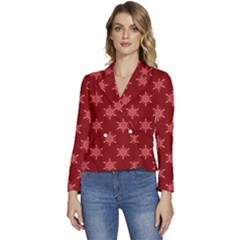 Illustrations Red Abstract Pattern Seamless Texture Women s Long Sleeve Revers Collar Cropped Jacket