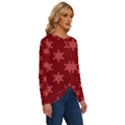 Illustrations Red Abstract Pattern Seamless Texture Long Sleeve Crew Neck Pullover Top View3