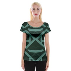 Geometric Design 01 Cap Sleeve Top