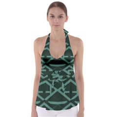 Geometric Design 01 Tie Back Tankini Top