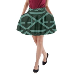 Geometric Design 01 A-line Pocket Skirt