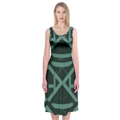 Geometric Design 01 Midi Sleeveless Dress by myclothy