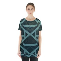 Geometric Design 01 Skirt Hem Sports Top