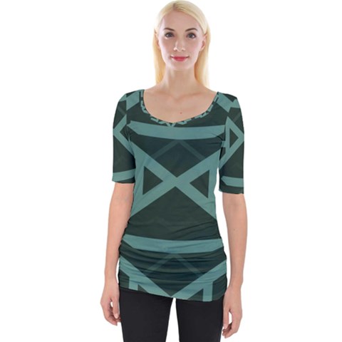 Geometric Design 01 Wide Neckline T-shirt by myclothy