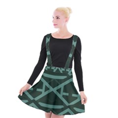 Geometric Design 01 Suspender Skater Skirt