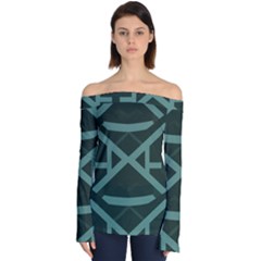 Geometric Design 01 Off Shoulder Long Sleeve Top