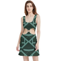 Geometric Design 01 Velour Cutout Dress by myclothy