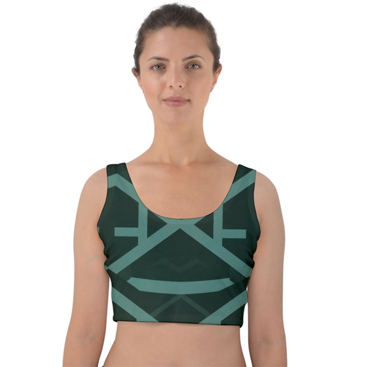 Geometric Design 01 Velvet Crop Top