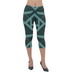 Geometric Design 01 Lightweight Velour Capri Leggings 