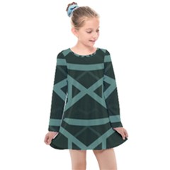 Geometric Design 01 Kids  Long Sleeve Dress