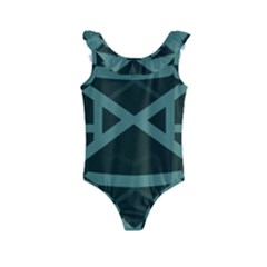 Geometric Design 01 Kids  Frill Swimsuit