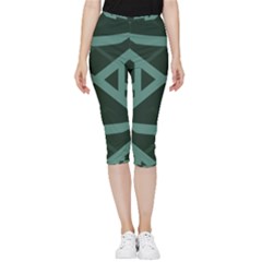 Geometric Design 01 Inside Out Lightweight Velour Capri Leggings 