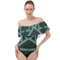 Geometric Design 01 Off Shoulder Velour Bodysuit  View1