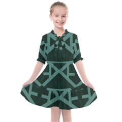 Geometric Design 01 Kids  All Frills Chiffon Dress