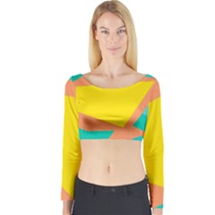 Geometric Design 02 Long Sleeve Crop Top