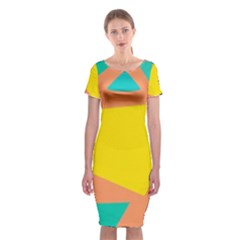 Geometric Design 02 Classic Short Sleeve Midi Dress