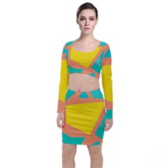 Geometric Design 02 Long Sleeve Crop Top & Bodycon Skirt Set