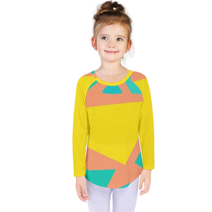 Geometric Design 02 Kids  Long Sleeve T-Shirt