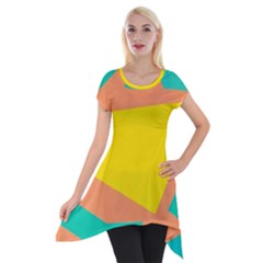 Geometric Design 02 Short Sleeve Side Drop Tunic by myclothy