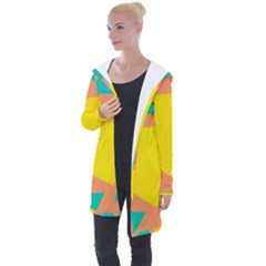 Geometric Design 02 Longline Hooded Cardigan