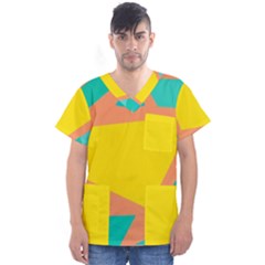 Geometric Design 02 Men s V-neck Scrub Top