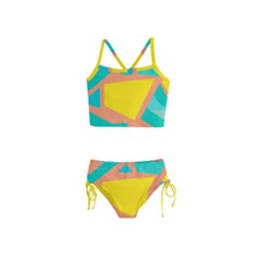 Geometric Design 02 Girls  Tankini Swimsuit