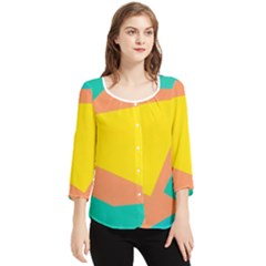 Geometric Design 02 Chiffon Quarter Sleeve Blouse