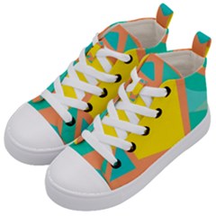 Geometric Design 02 Kids  Mid-top Canvas Sneakers