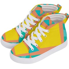 Geometric Design 02 Kids  Hi-top Skate Sneakers